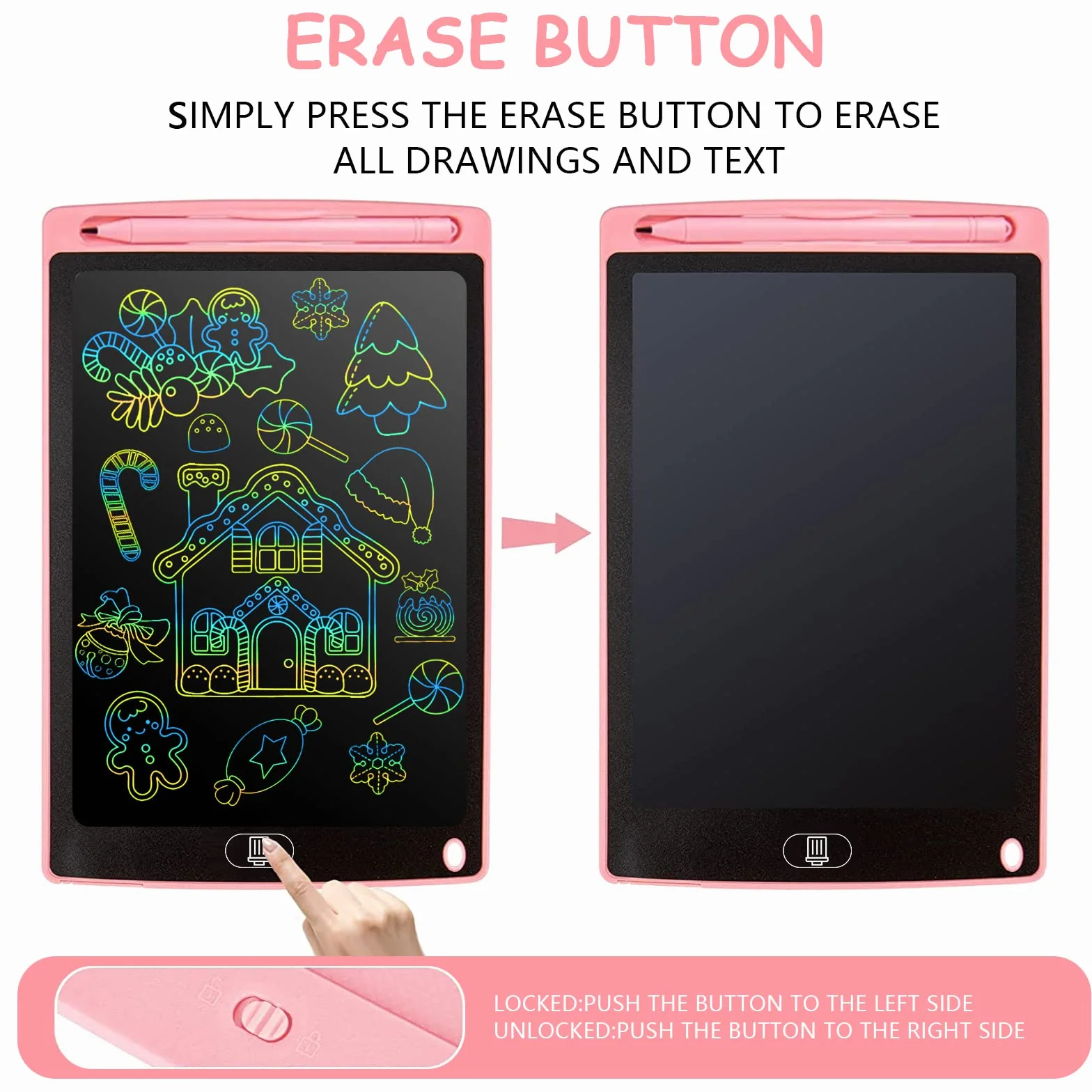 Frasheng Tablette d'écriture LCD colorée 12 Pouces pour Enfants