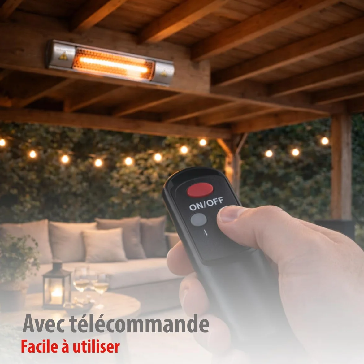 Alpina Radiateur Électrique Infrarouge 2000W IP55 Montage Plafond Mural 67,5 x 10,5 x 7 cm