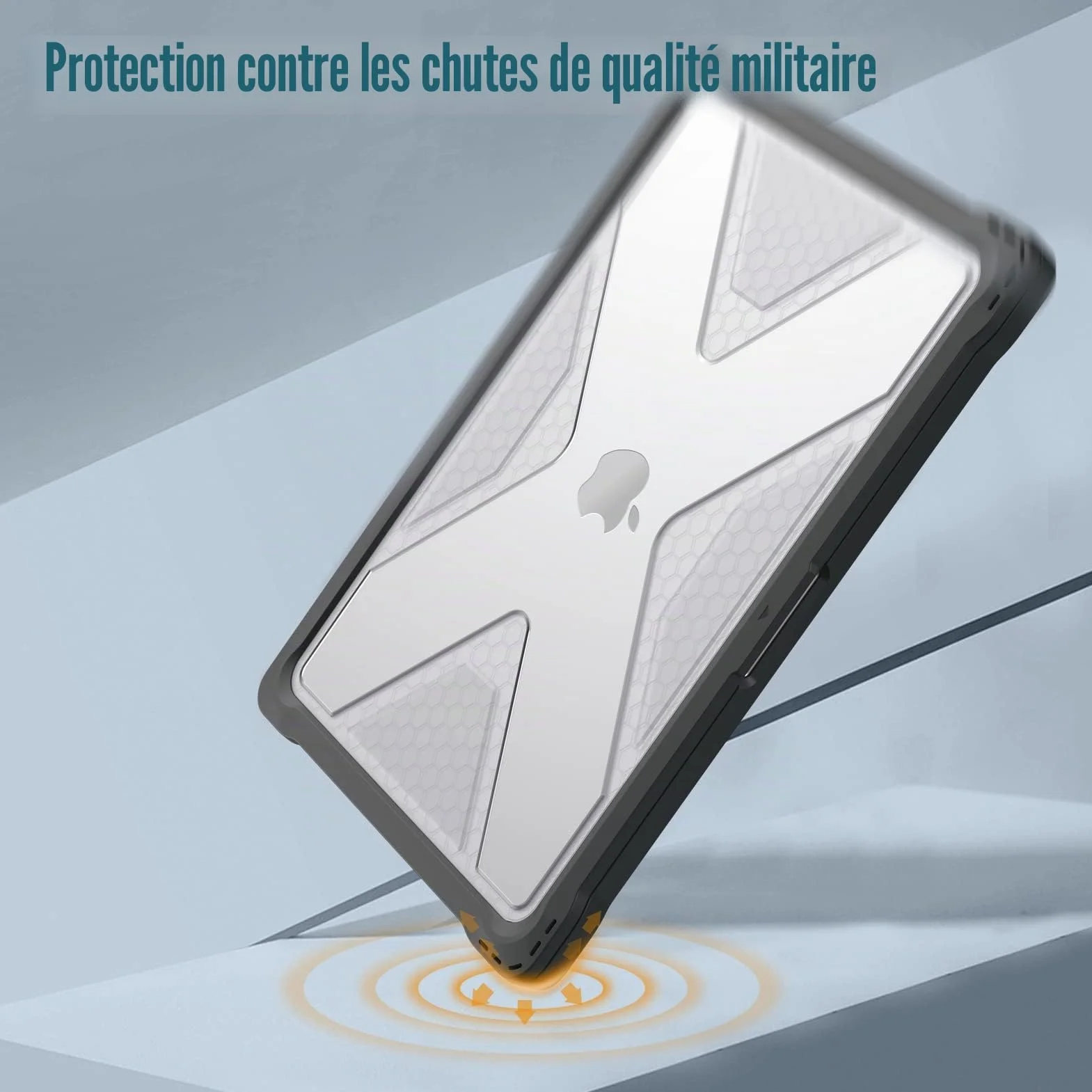 FINTIE Coque Hybride Compatible MacBook Pro 14 Pouces M5 M4 M3 M2 M1 Pro/Max 2026-2021, Etui Rigide Robuste Housse Bords Antichoc Noir