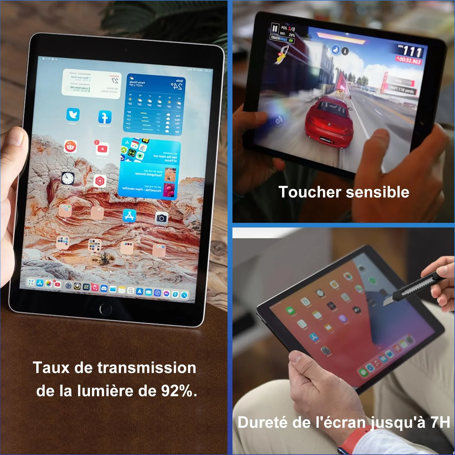 Écran Tactile iPad 6ème Génération 9.7" Remplacement 2018 Digitizer Adhésif Pré-installé Noir A1893 A1954