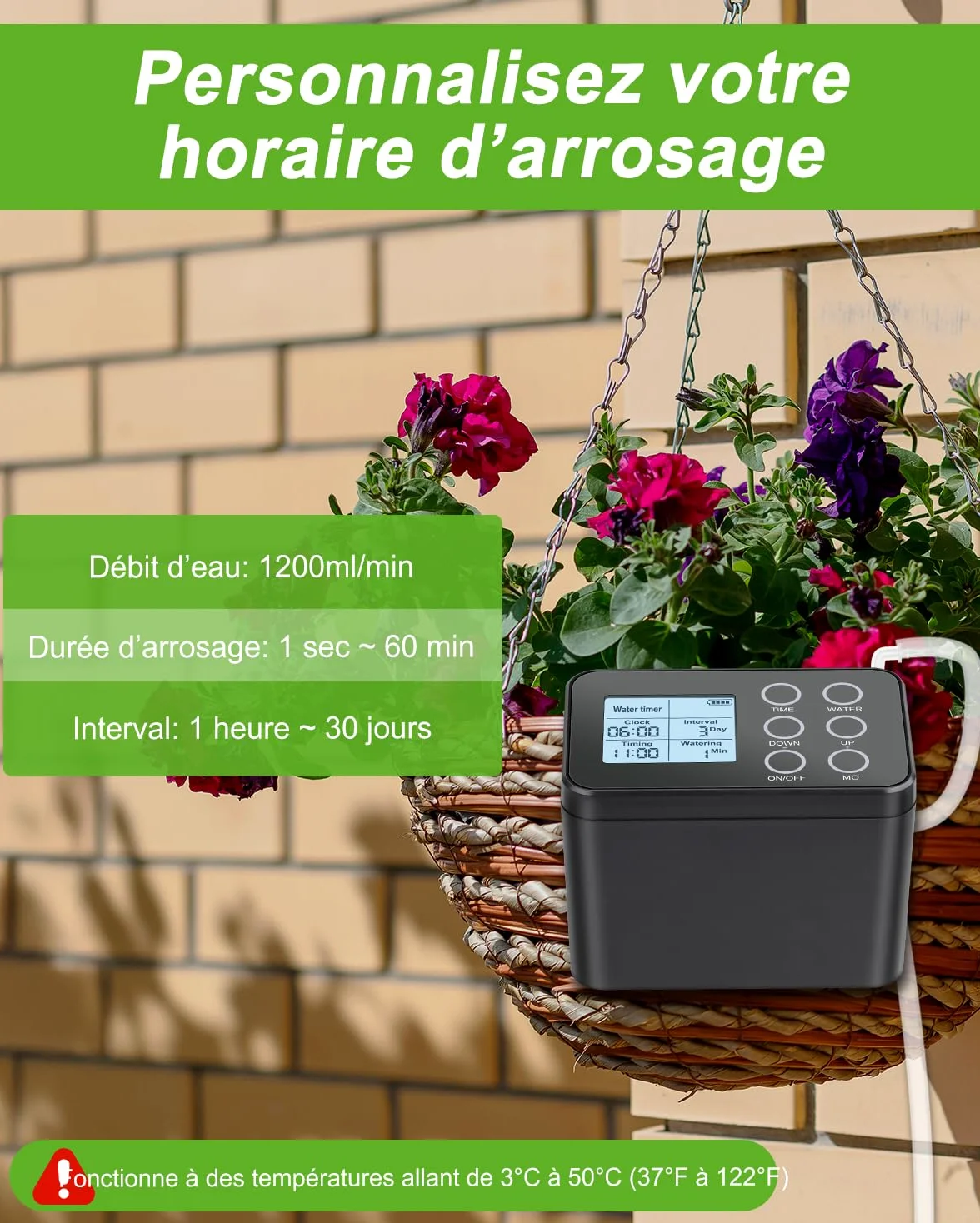 Système D'Arrosage Automatique,[15 Pots & Facile À Utiliser]Tipkook 2600mAh | Arrosage Automatique Interieur,Écran LED,Type-C,Économie D'Eau 70%,Minuterie Programmable pour Intérieur,Jardin,Balcon
