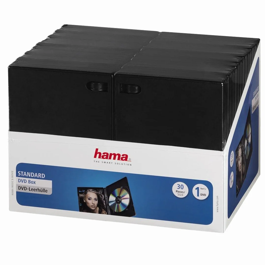 Hama Boîtier Standard DVD CD Blu-Ray Noir Lot de 30