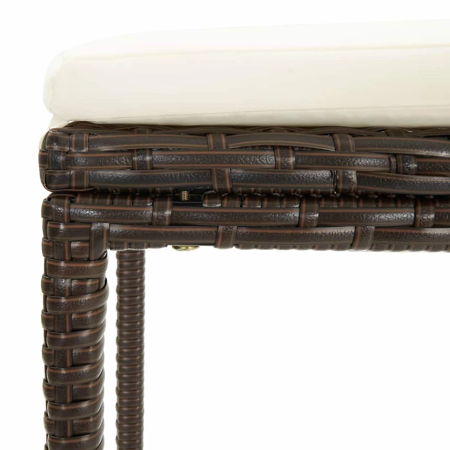 Ensemble de Bar de Jardin Résine Tressée Marron 1 Table 3 Tabourets avec Coussins
