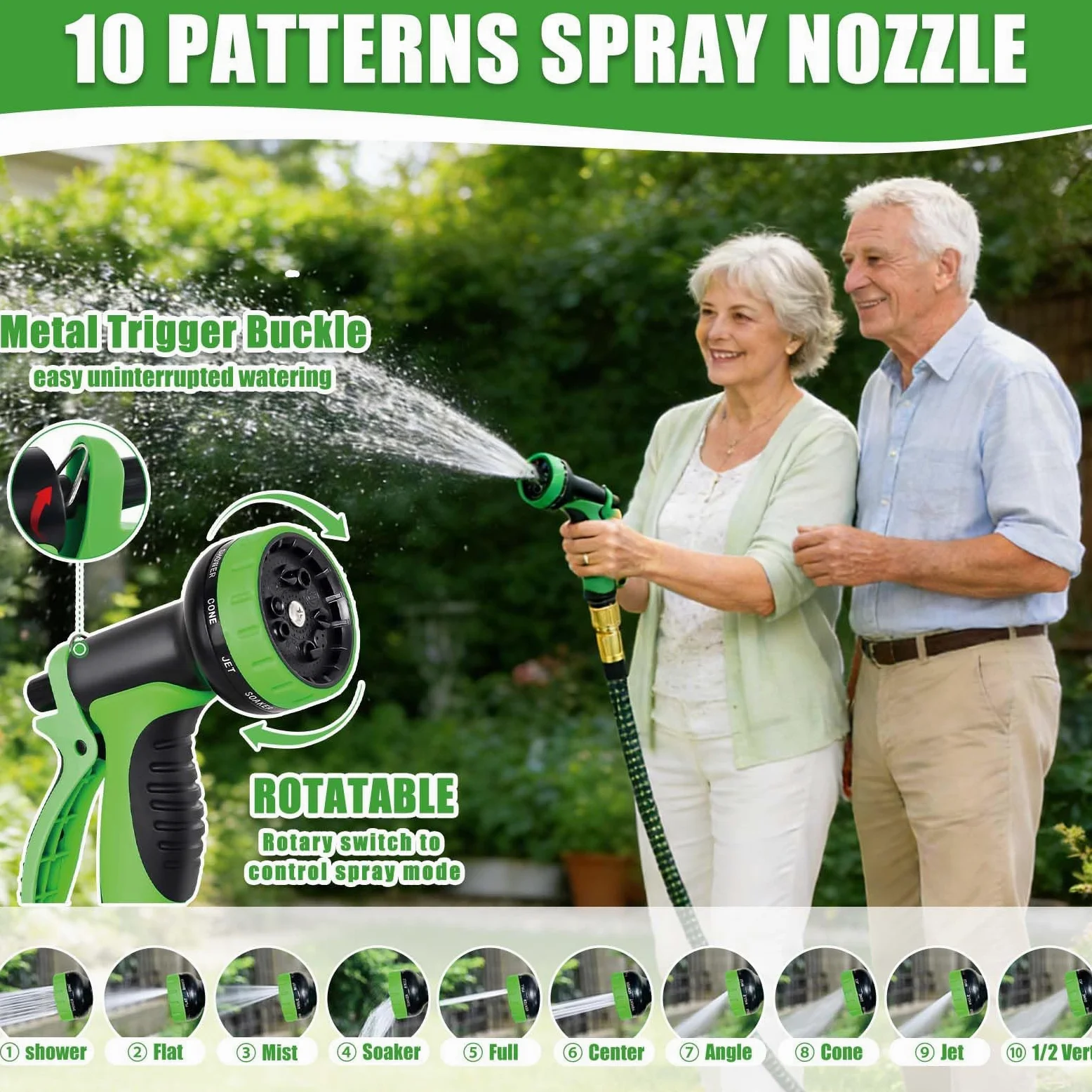 Tuyau d’Arrosage Extensible 22.5M – Tuyau Jardin Rétractable & Anti-Fuite – Pistolet 10 Jets, Raccords Renforcés, Sac & Support – Flexible Haute Pression Auto/Balcon – Vert