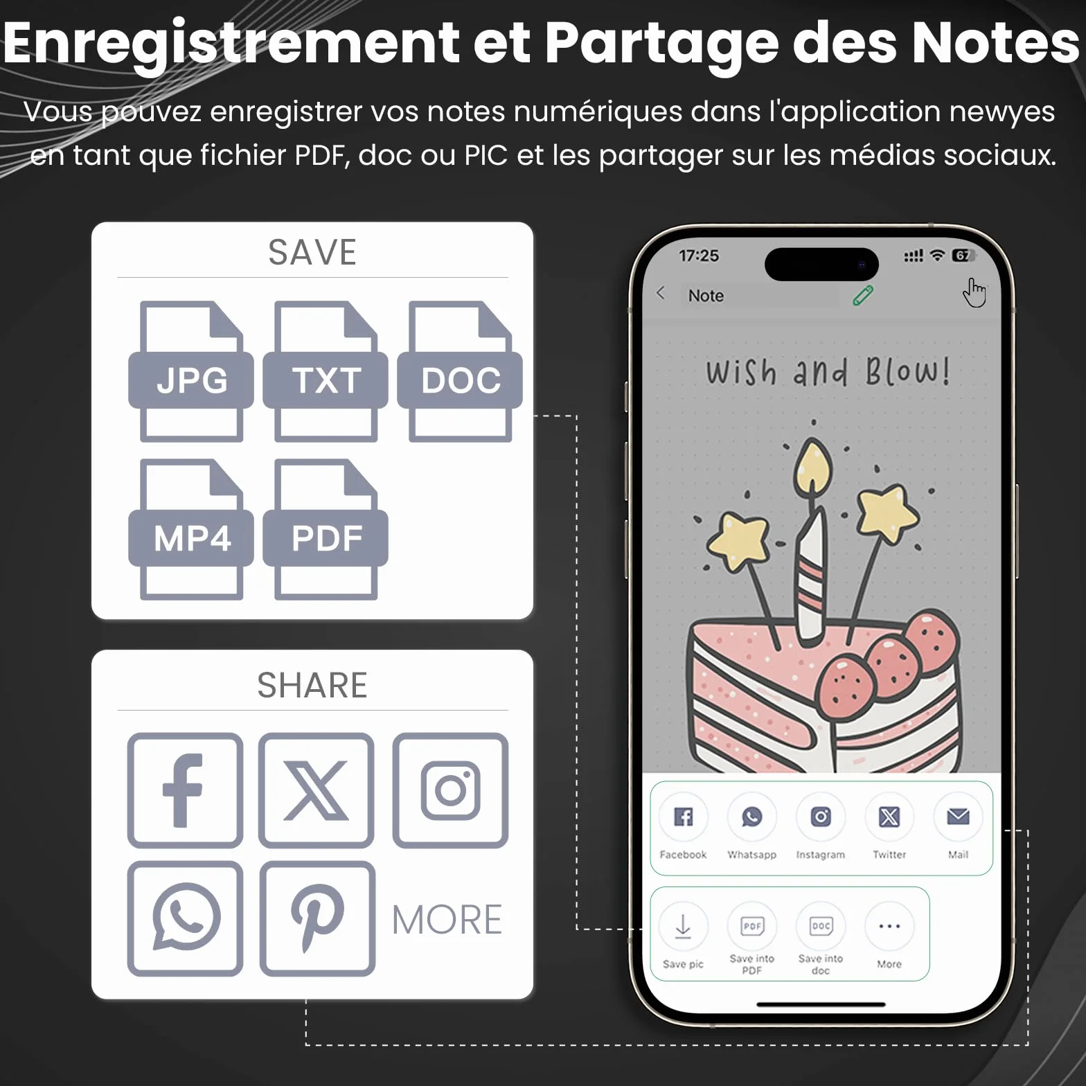 NEWYES SyncPen 3.0 Smart Pen - Synchronisez notes écran papier, compatible iOS Android