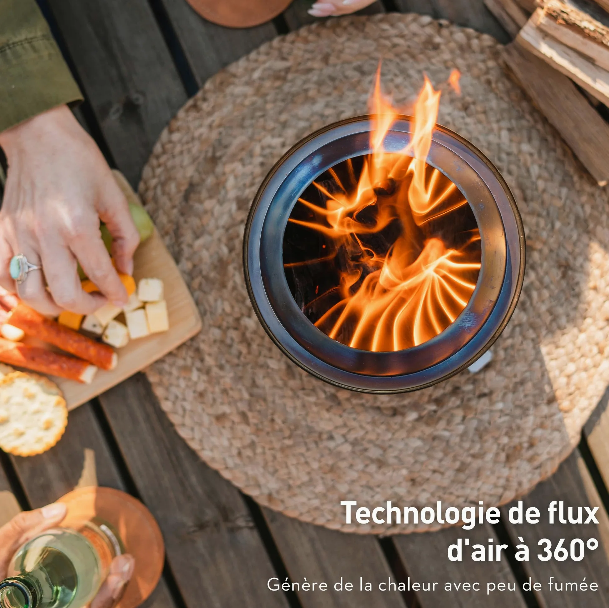 Solo Stove Brasero de Table Mesa XL | Mini cheminée d'extérieur à Faible dégagement de fumée, par des granulés ou du Bois, Acier Inoxydable, avec Support, Sac de Transport, 21,8 x 17,8 cm, 1 kg