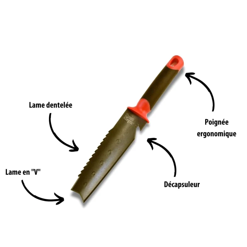 Venteo - Désherbeur ergonomique + Couteau de sol à main - outils de qualité supérieure - Creuser/désherber