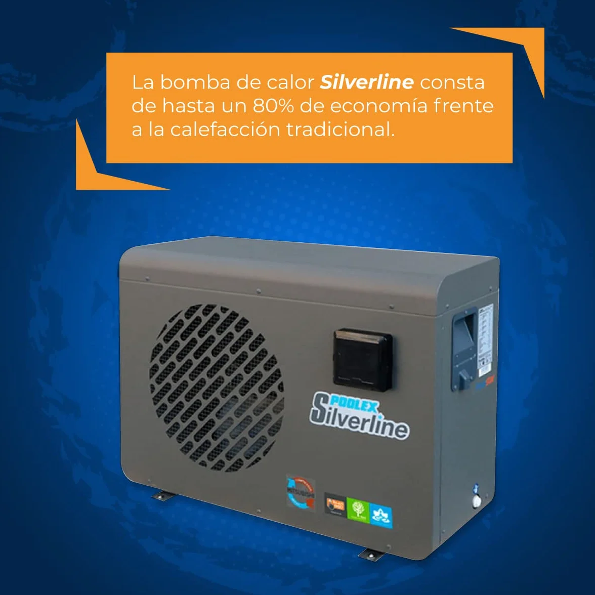 POOLEX Pompe à Chaleur Piscine PC-SLP055 Silverline 55 5.5kW 20-30m3 Silencieuse