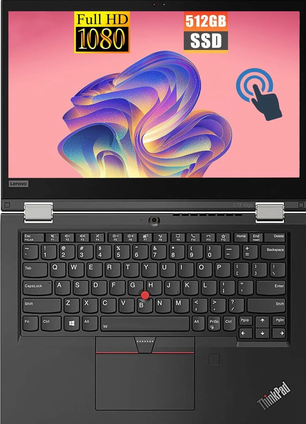 Lenovo ThinkPad L13 Yoga Gen 2 Ordinateur Portable 2 en 1 Intel Core i5-1135G7 Écran Tactile 13,3" FHD 8 Go RAM SSD 512 Go Windows 11 Pro Reconditionné