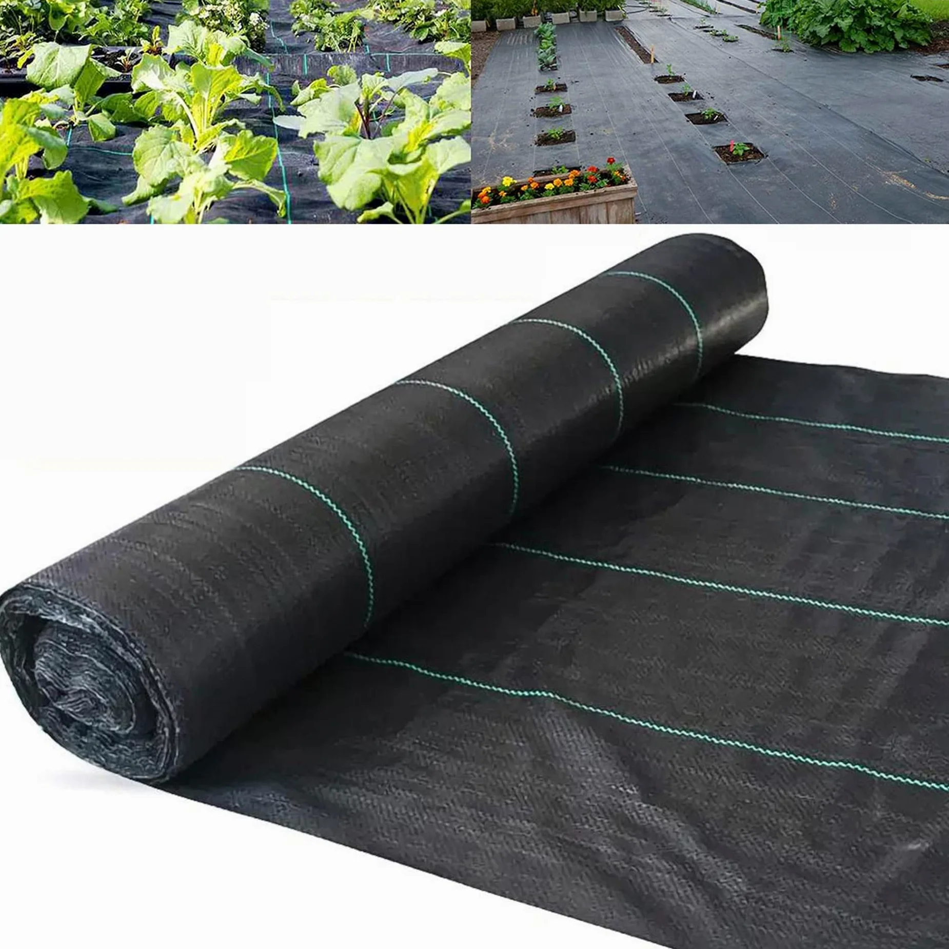 Toile de Paillage,Toiles Anti-Mauvaises Herbes en Polypropylène,Bache Geotextile Anti Repousse 70g/m², Tissées Résistant et Perméable et Anti-UV,pour Jardin et Serre,Noir