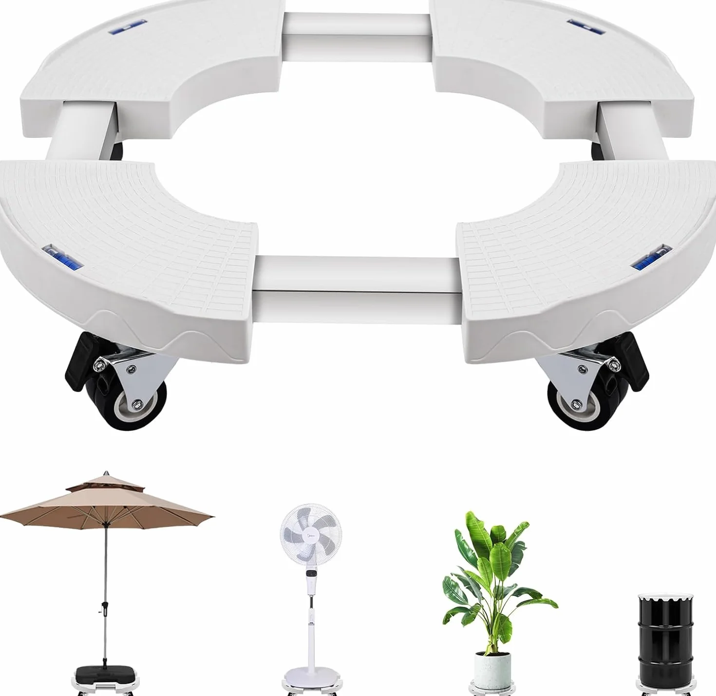 DEWEL Support Roulette Porte Plante Réglable 38-50cm, Capacité de Charge 200 kg