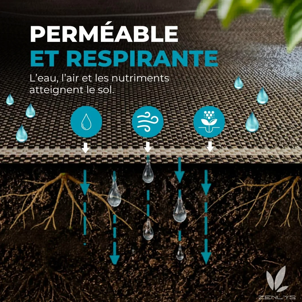 130g/m2 Toile Bache de paillage Marron tissée Anti-Mauvaises Herbes Largeur 5,15m Longueur 15m