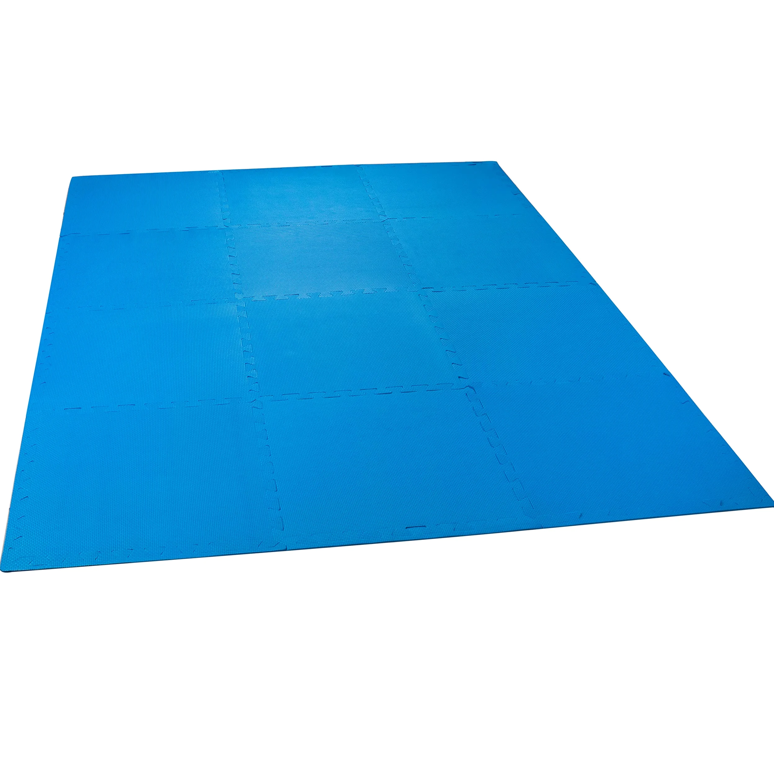 Lot 12 Tapis de Protection Sol pour Piscine Bleu 50x50x0,5cm 2,9 m² Plaques