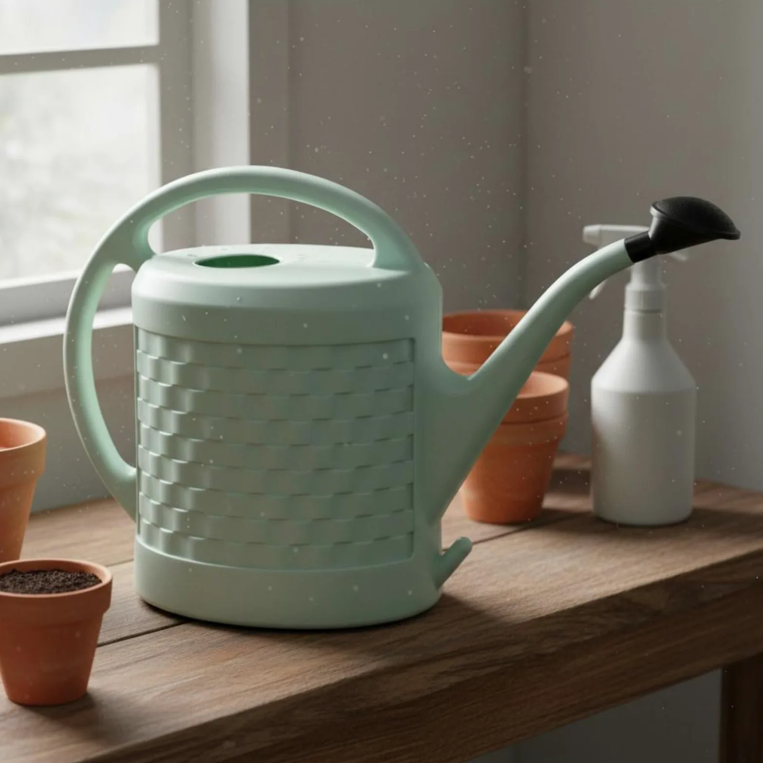 Arrosoir à Bec Étroit Pulvérisateur Doux Outil D'arrosage Résistant pour Intempéries, Vert Matcha, 12L