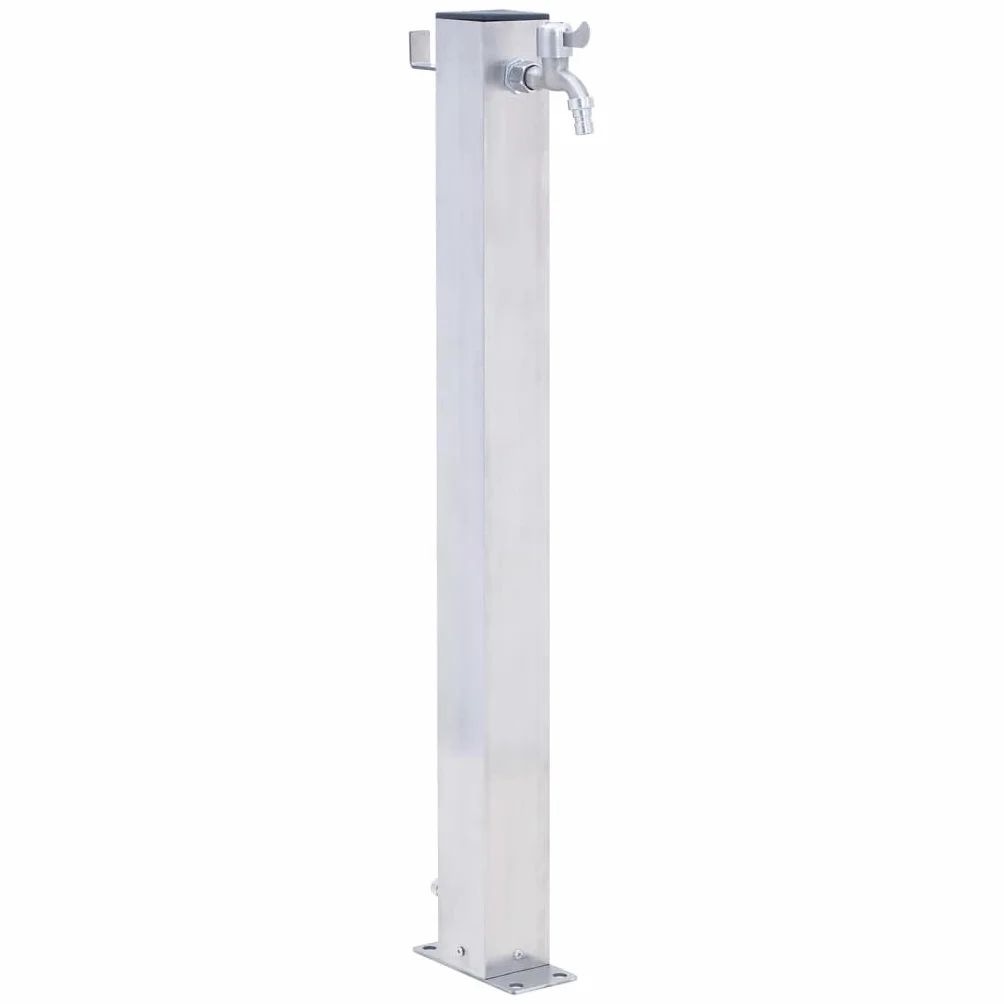 Colonne à eau de Jardin 100 cm acier inoxydable carré pour Arroser Fleurs Laver Mains