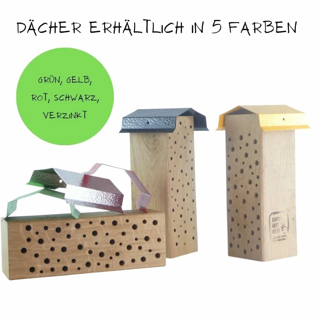Hôtel à insectes pour abeilles sauvages Chêne massif 25 cm