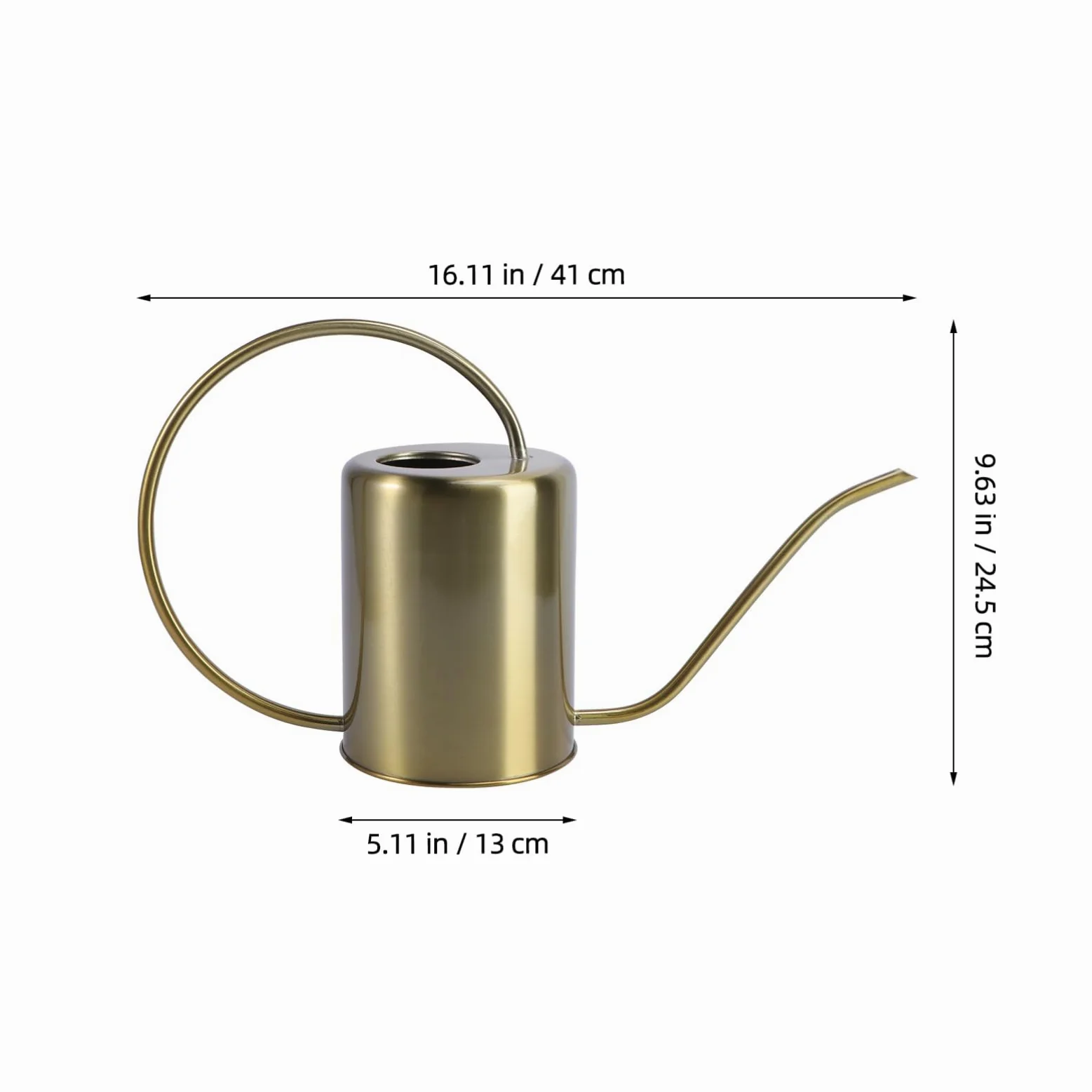 ibasenice Arrosoir Poignée Antidébordement Or 2000ml en Acier Inoxydable de Jardin Bec Long Ergonomique et Arrosage Intérieur Extérieur