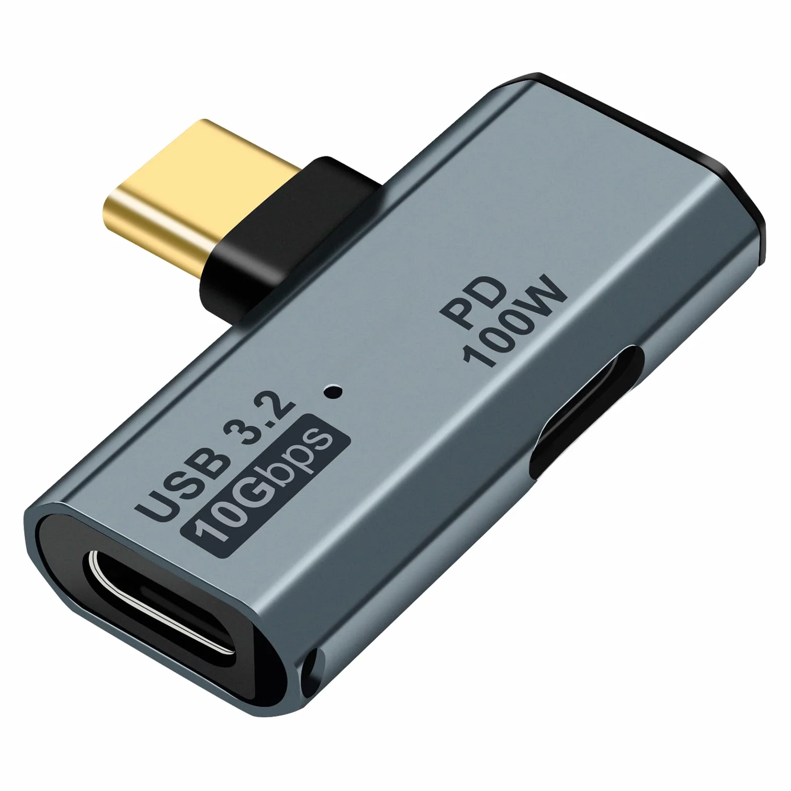 Adaptateur USB C OTG 100W PD Type C Double pour iPhone 15 Pro Max Chromecast MacBook Samsung Galaxy S22 S23 Gris