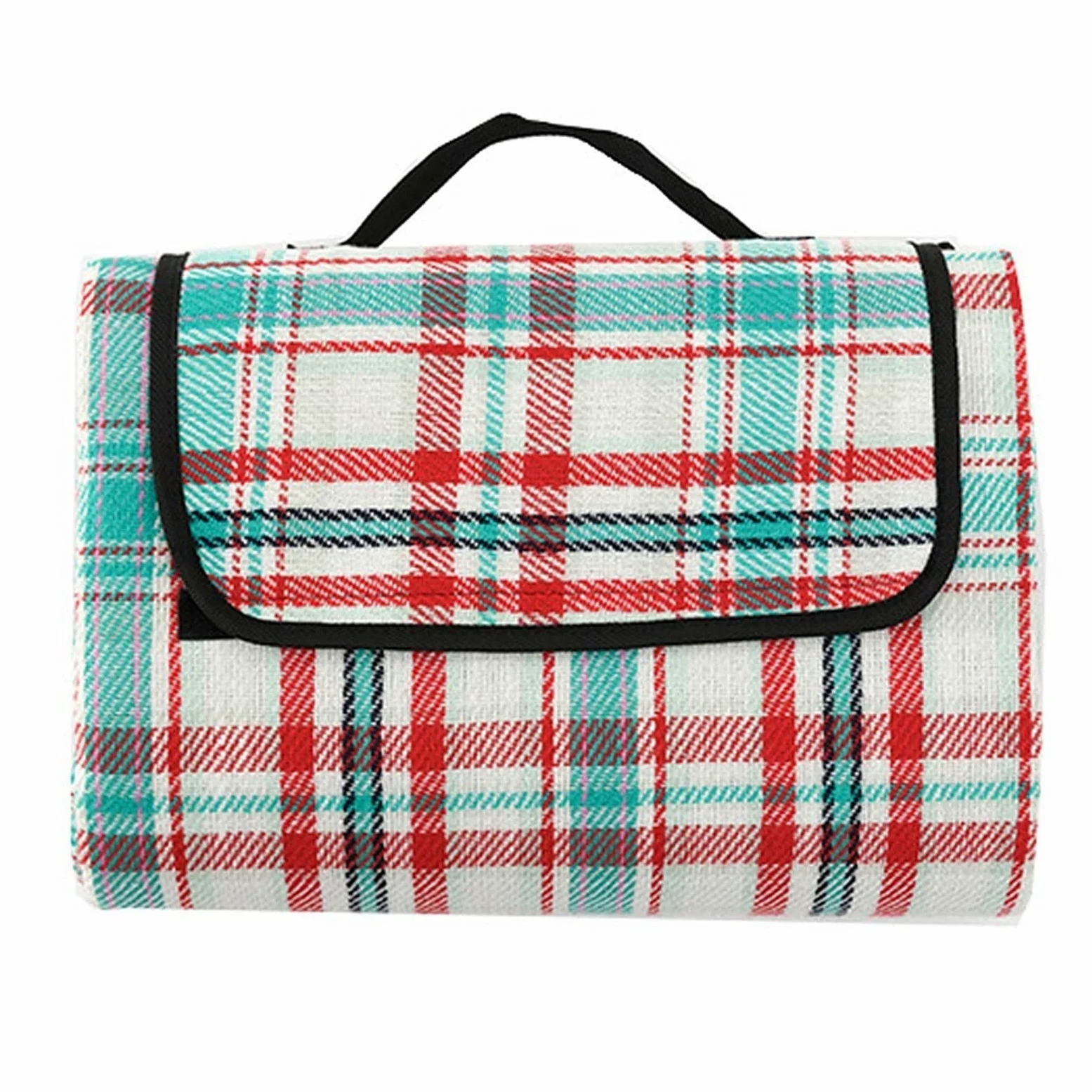 Couverture Pique Niques Imperméable, 150x200 cm Portable Tapis Pique Niques, Nappe Picnic Natte de Plage pour Jardin Camping Extérieur (Color : Green Grid)