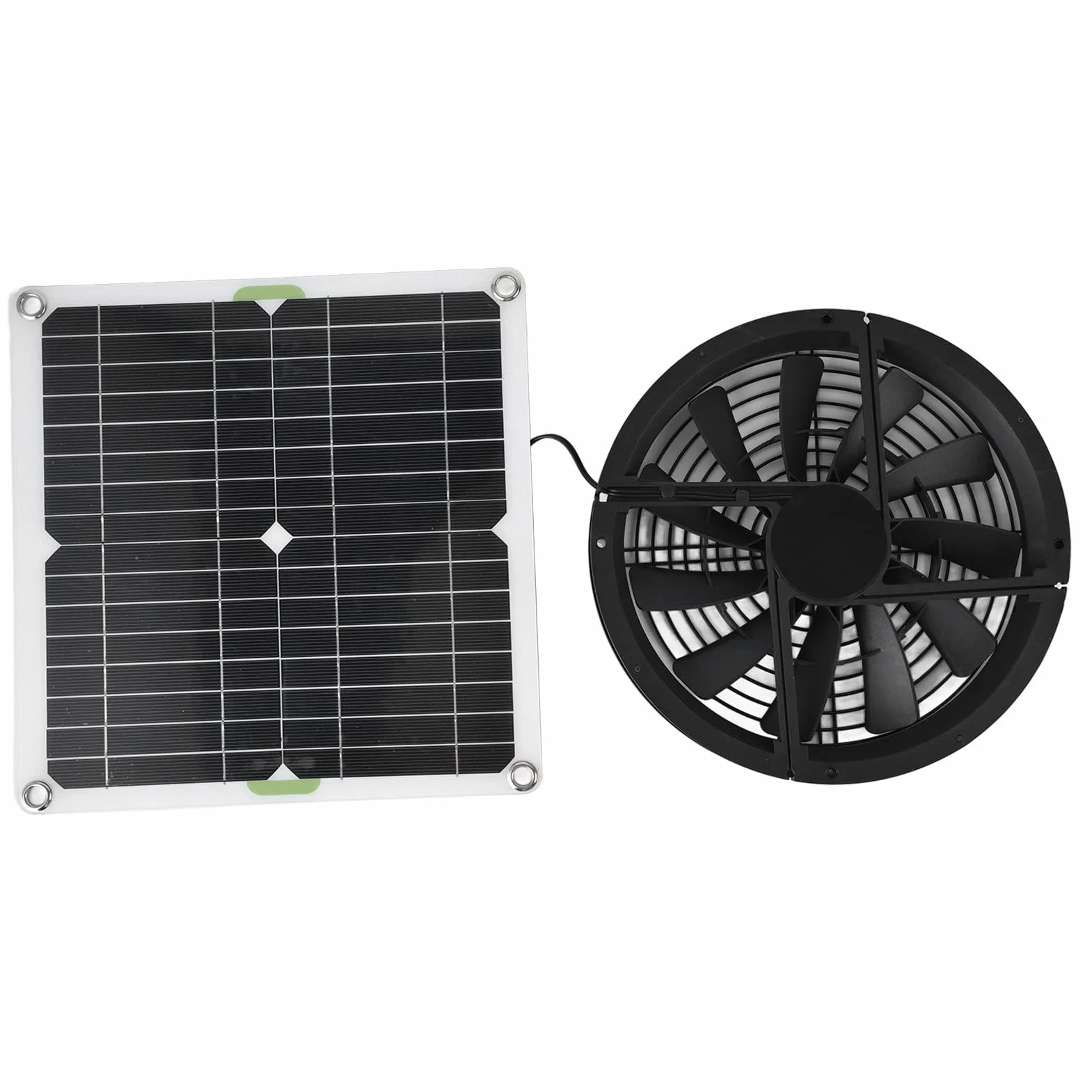 Luqeeg Kit de ventilateur à panneau solaire 100W 12V 25,4cm résistant aux intempéries pour grenier serres