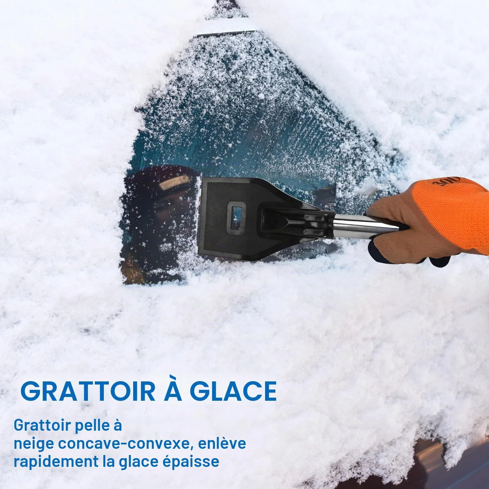 Kit de Pelle à Neige rétractable 3 en 1 avec Grattoir à Glace, Brosse à Neige et Sac de Rangement