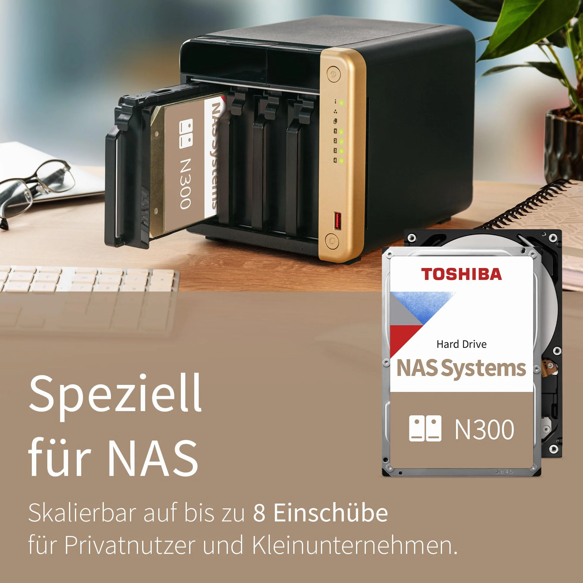 Toshiba 8.9cm 3.5" 4TB SATA3 NAS N300 7200RPM Interne en Vrac