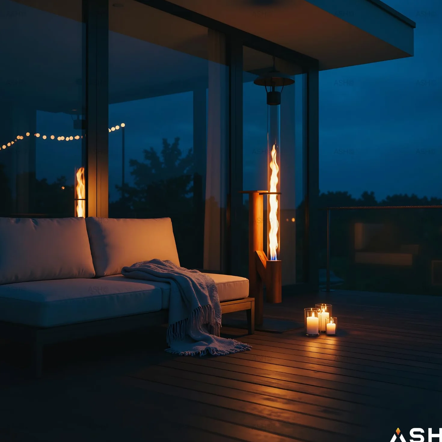 Poêle à granulés Acier Corten 183 cm Cheminée de Jardin Chauffage de terrasse
