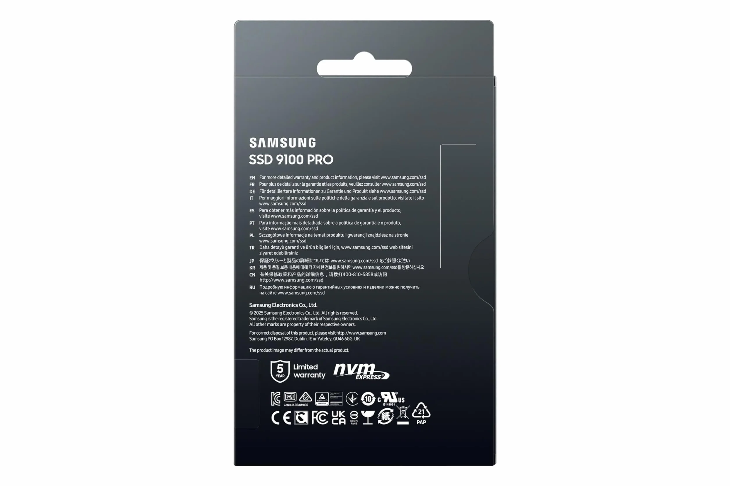 Samsung SSD Interne 9100 Pro, NVMe 2.0 PCIe 5.0x4, 2To, 14 800 Mo/s, MZ-VAP2T0BW