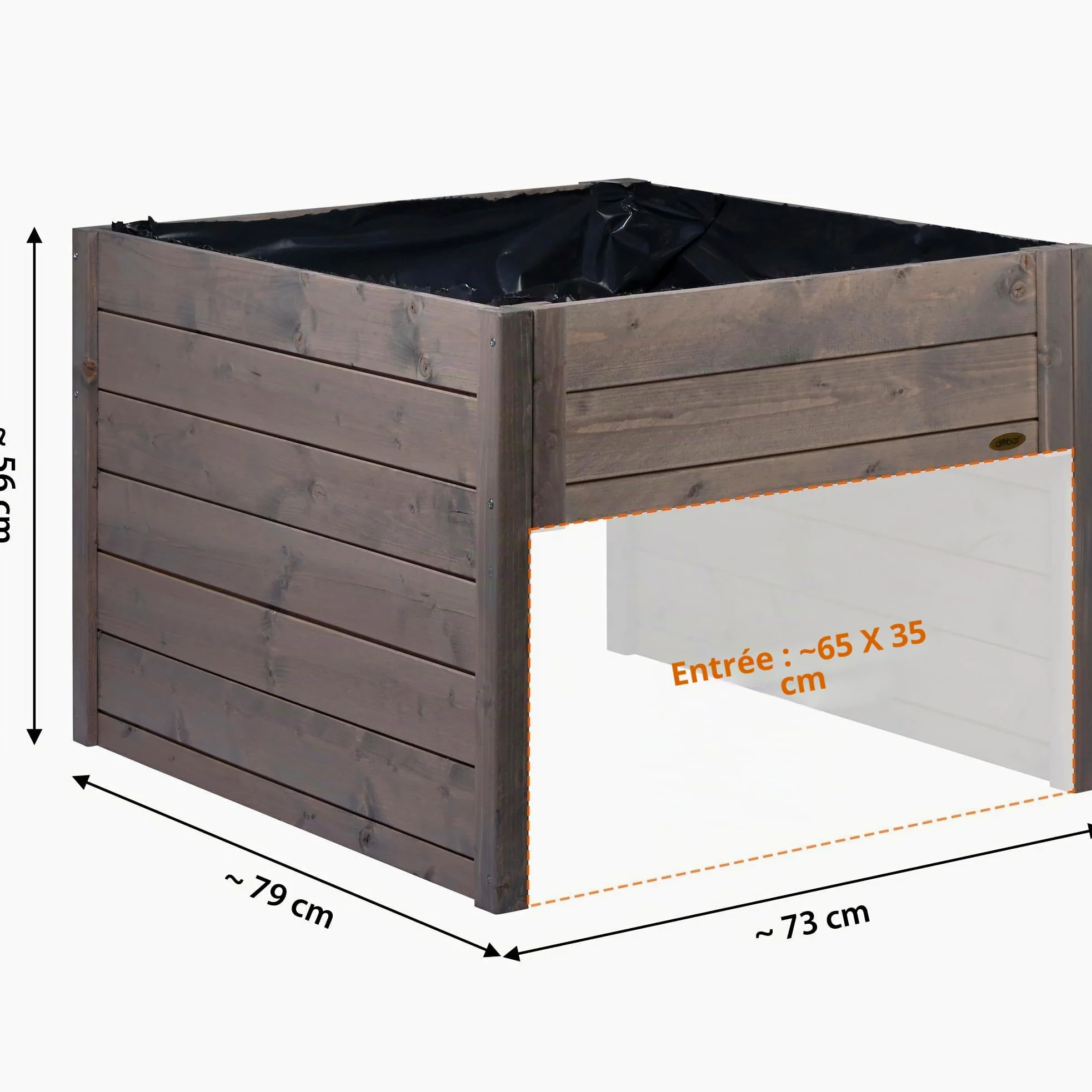 dobar® Grand Garage pour Robot Tondeuse en Bois avec bac à Plantes avec Film – Garage pour Tondeuse à Gazon – 79 x 73 x 56 cm – Anthracite