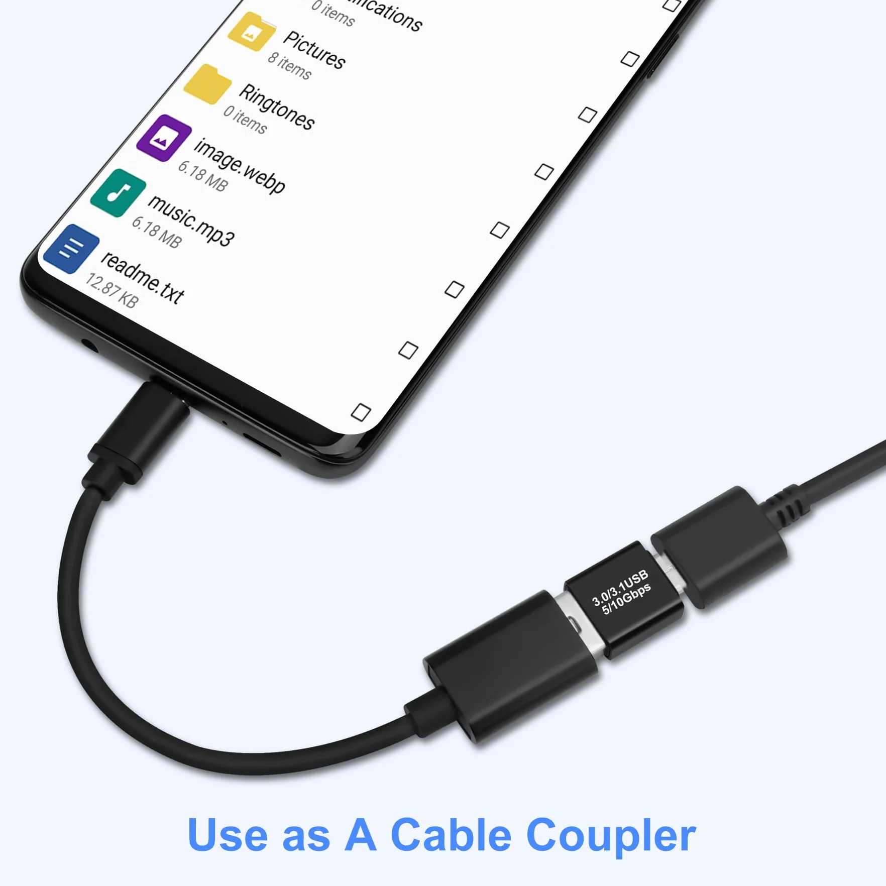 Adaptateur USB 3.0/3.1 mâle vers USB-C mâle Paquet de 2, OTG USB A vers Type-C, Transfert Rapide 10 Gbit/s