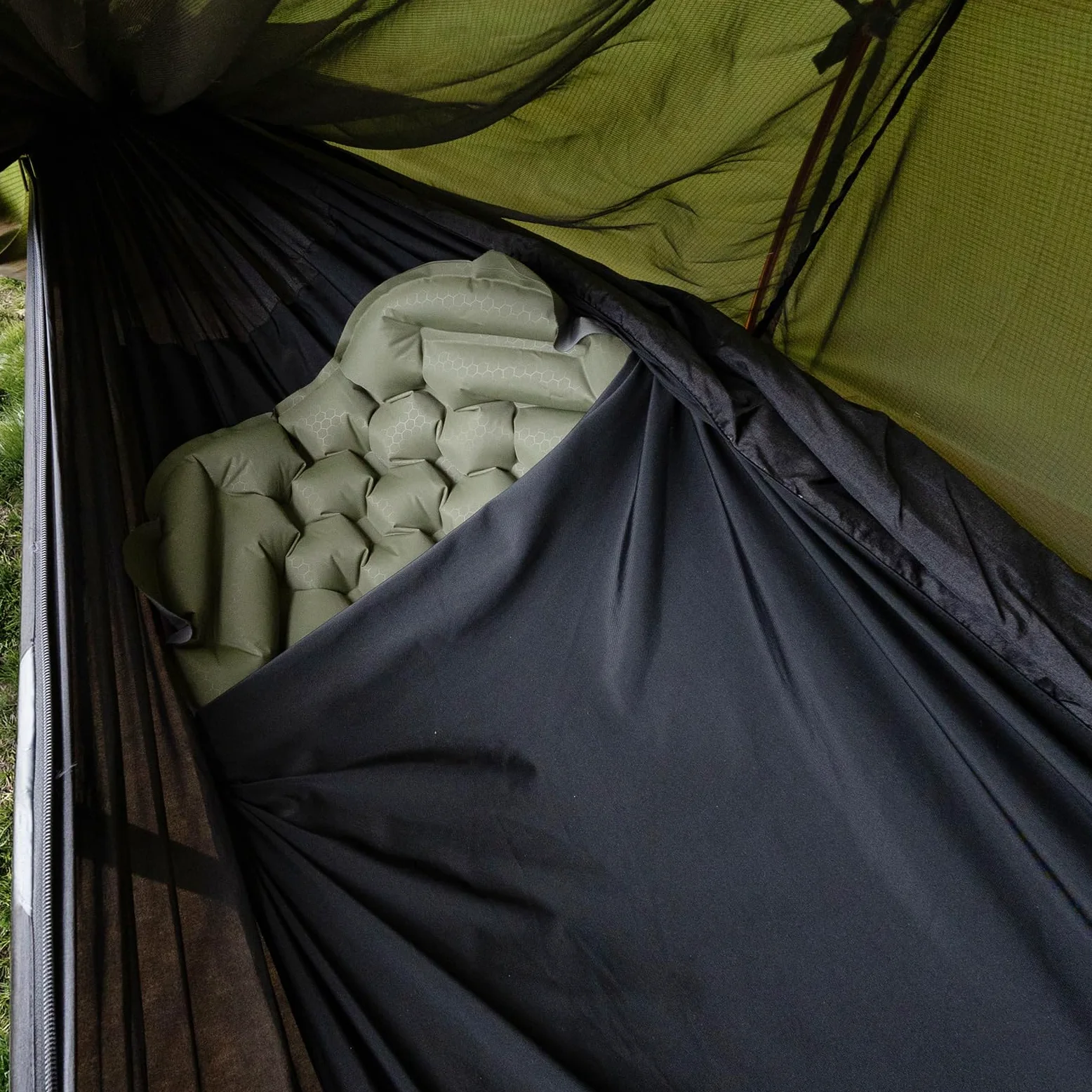 Night Cat Hamac Moustiquaire 1 Personne: Hamac Tente Léger Suspendu avec Toile pour Camping Bivouac Randonnée Extérieure