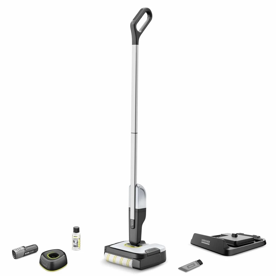 KÄRCHER Nettoyeur de Sols FC 2-4 Battery Set, sans Fil + Rouleau Rotatif en Microfibres, Autonomie Batterie : env. 20 Min, Rendement Surfacique par Charge de Batterie : env. 70 m², Batterie Amovible