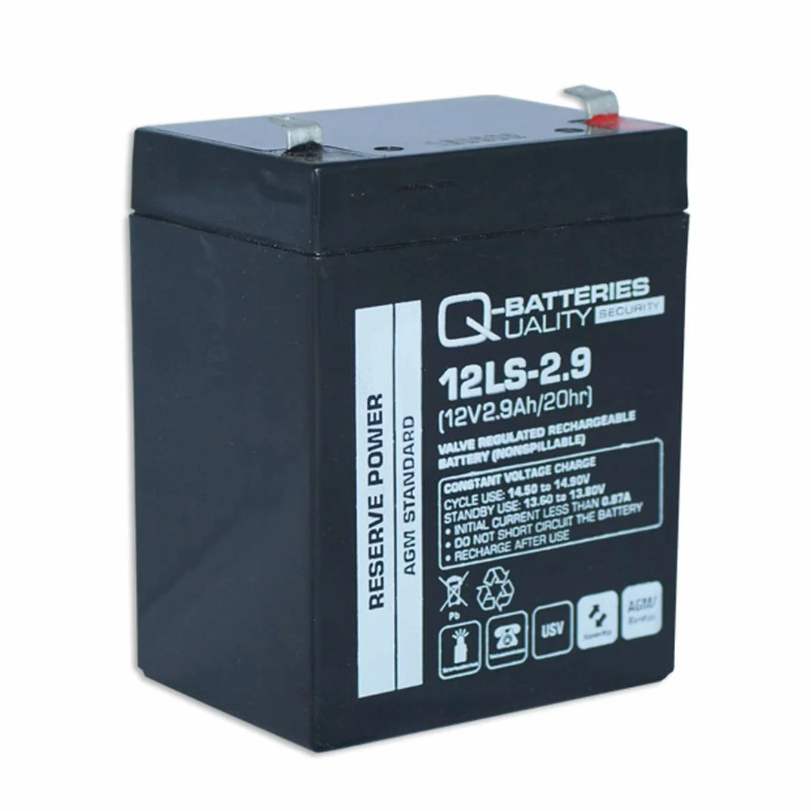 Q-Batteries 12LS-2.9 Batterie Plomb-Polaire 12 V 2,9 Ah AGM VRLA