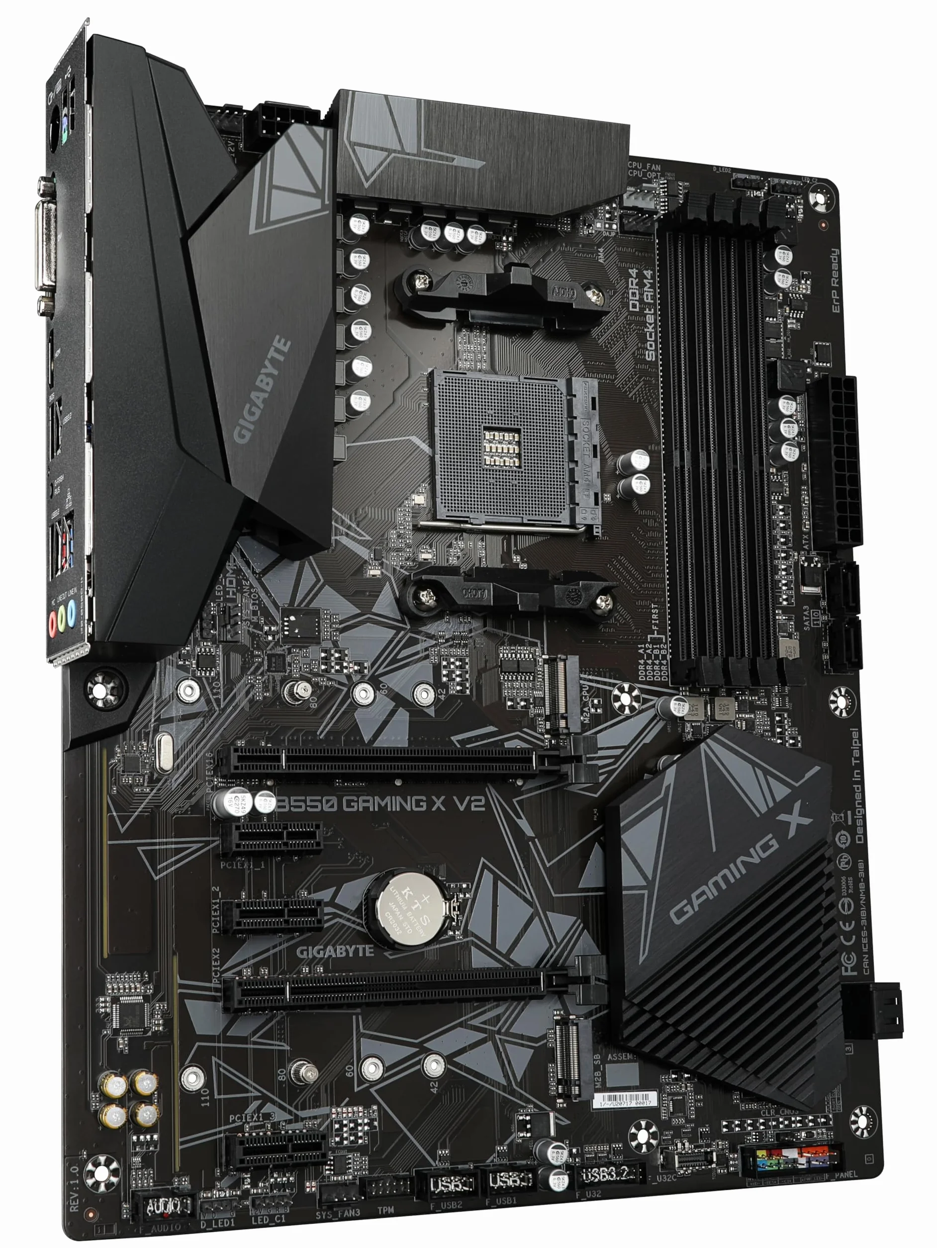 GIGABYTE B550 Gaming X V2 Carte mère AMD Ryzen 5000 VRM 10+3 Phases DDR4 4733 MHz PCIe 4.0 M.2 LAN 1GbE USB 3.2 Gen 2