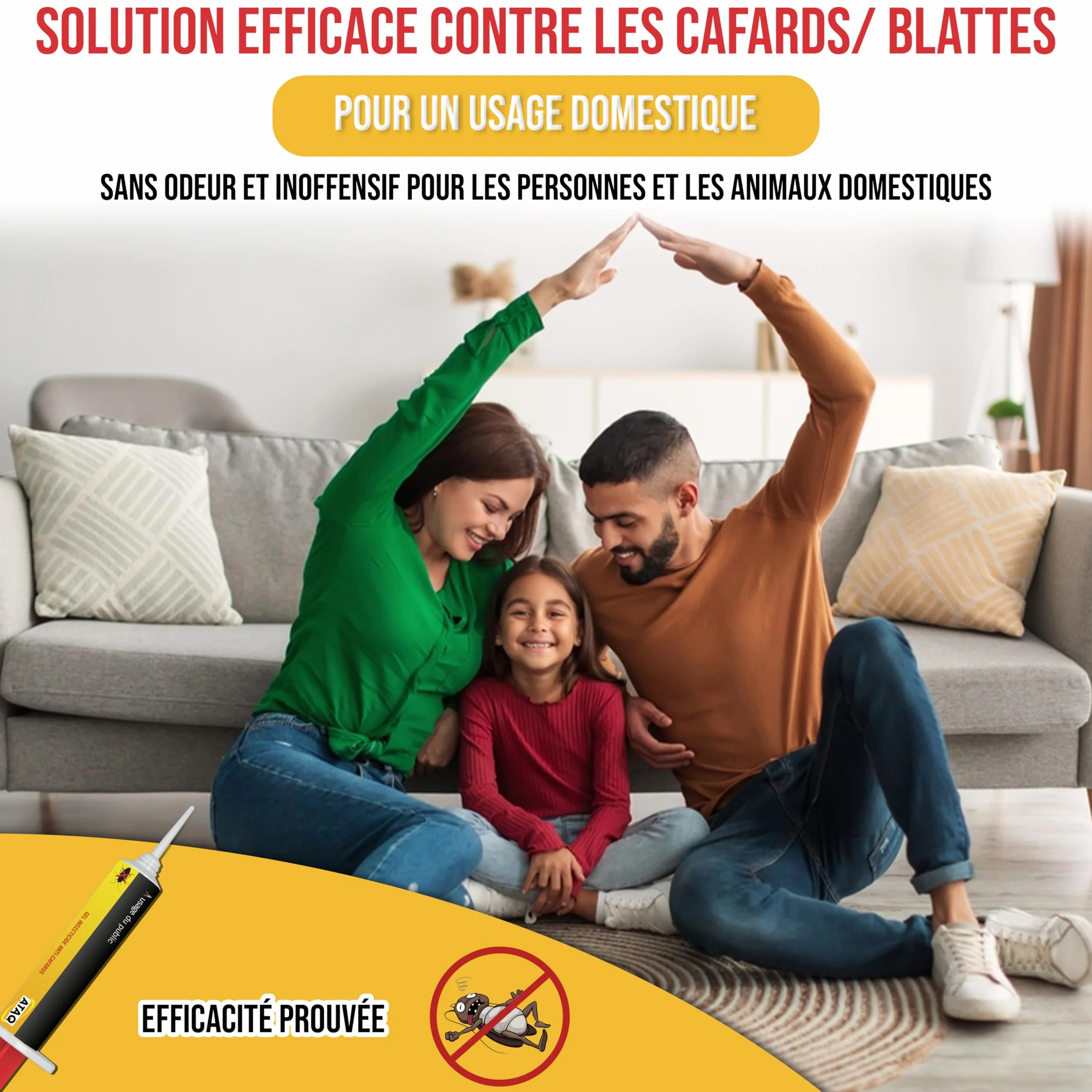 Pack de 2 Gel Appât Anti Cafards 10g Professionnelle Insecticide Élimine Rapidement