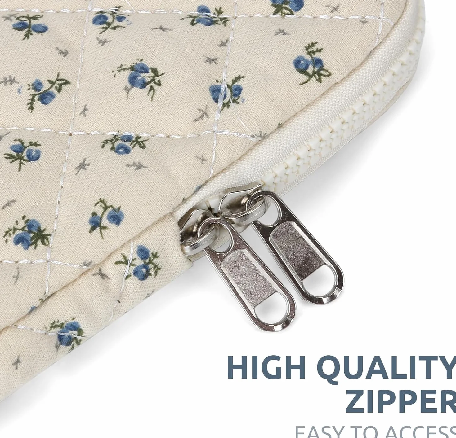 Housse Ordinateur 13-14 Pouces Matelassée Motif Floral Compatible MacBook Air 13 Pro 14 M5 M4 M3 M2 M1