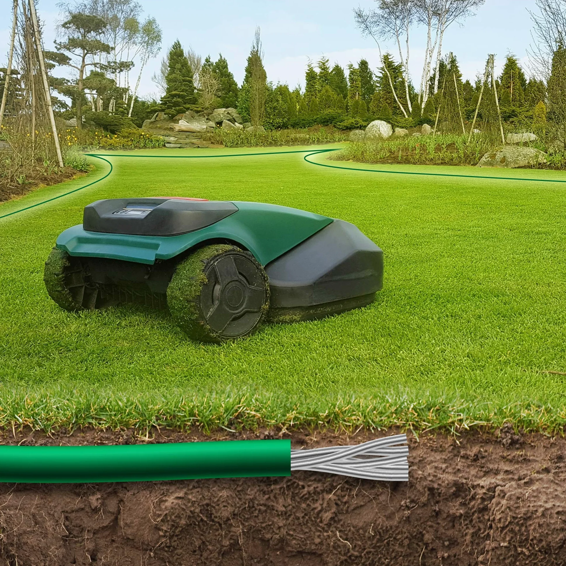 ECD Germany Câble Périphérique Universel pour Robot Tondeuse | Ø 2,7 mm 150m | Fil CCA étamé, 26 Broches | Câble de Délimitation | Compatible avec Gardena, Husqvarna, Worx, Honda, Bosch, Yard Force