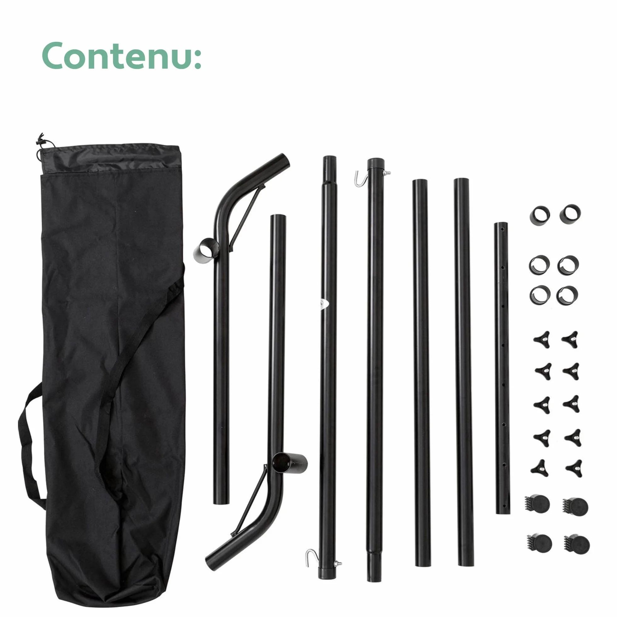 Vita5 Support de Hamac sur Pied en Acier Revêtu Charge Max 205kg pour Intérieur Extérieur
