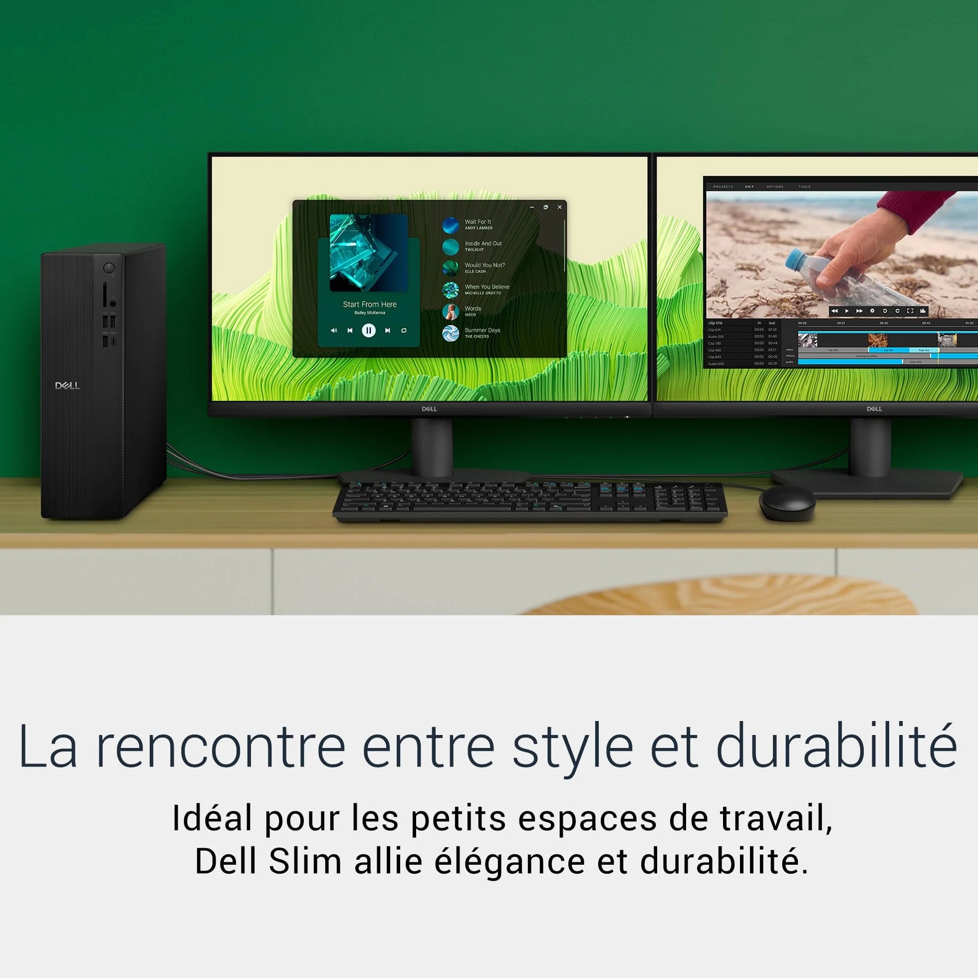 Dell Slim ECS1250 Ordinateur Fixe Intel Core Ultra 5 16Go RAM SSD 1To Wi-Fi 6 Bluetooth Windows 11 Home Noir
