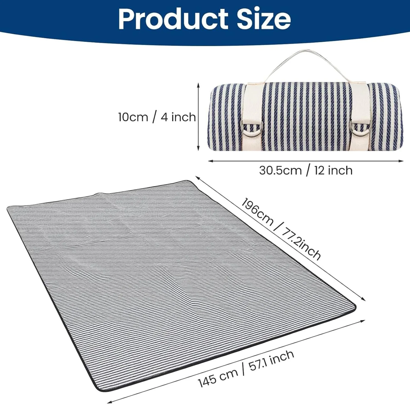 Couverture De Pique-Nique D'Extérieur Tapis Plage Portable Anti-Sable | Tapis Antidérapant De Randonnée Pour Randonnée Sac à Dos, Parc, Camping, Plein Air, , Vacances, Terrasse