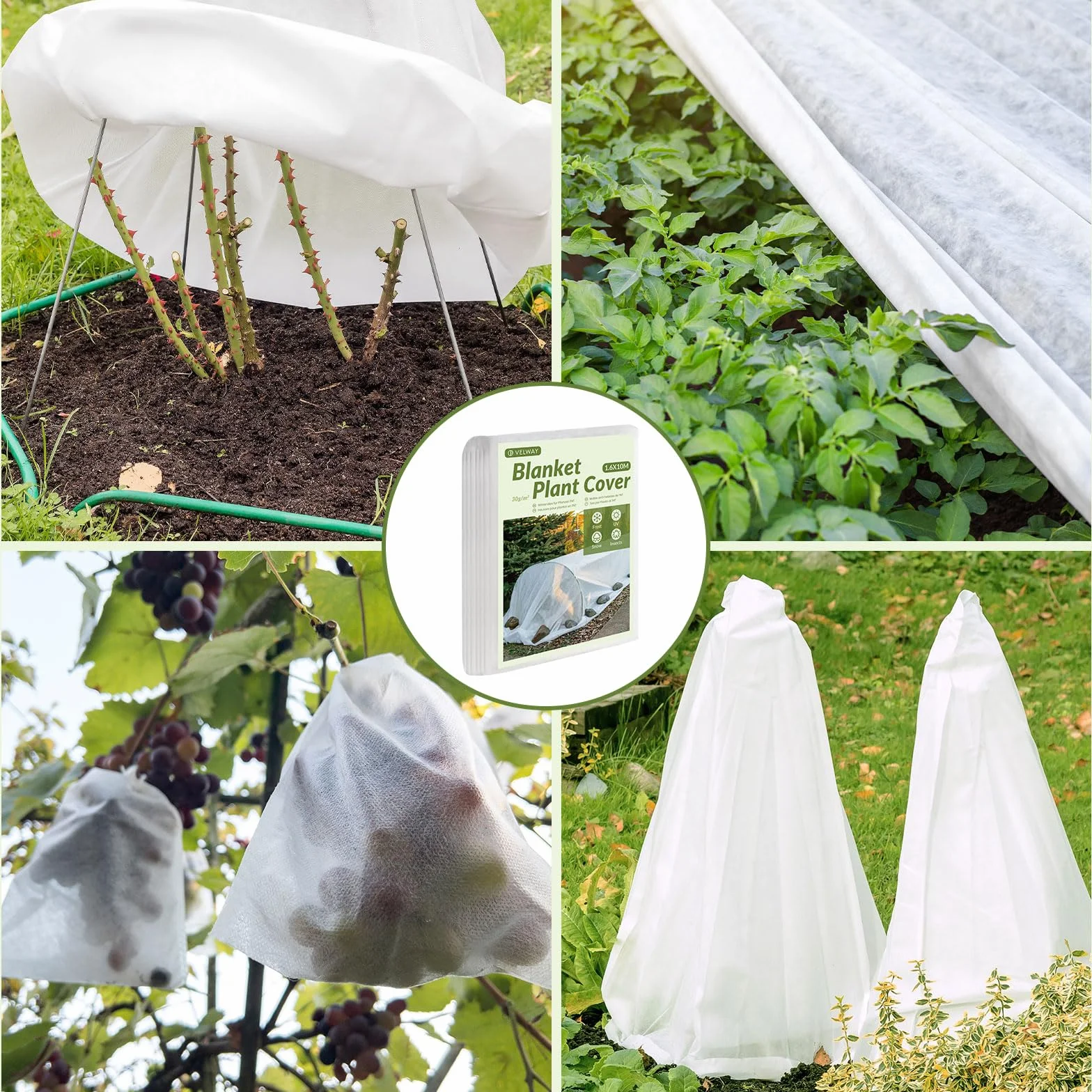 Voile Hivernage Plante Exterieur 1.6x10m Tissu Non tissé 30 g/m² Housse Protection Blanche
