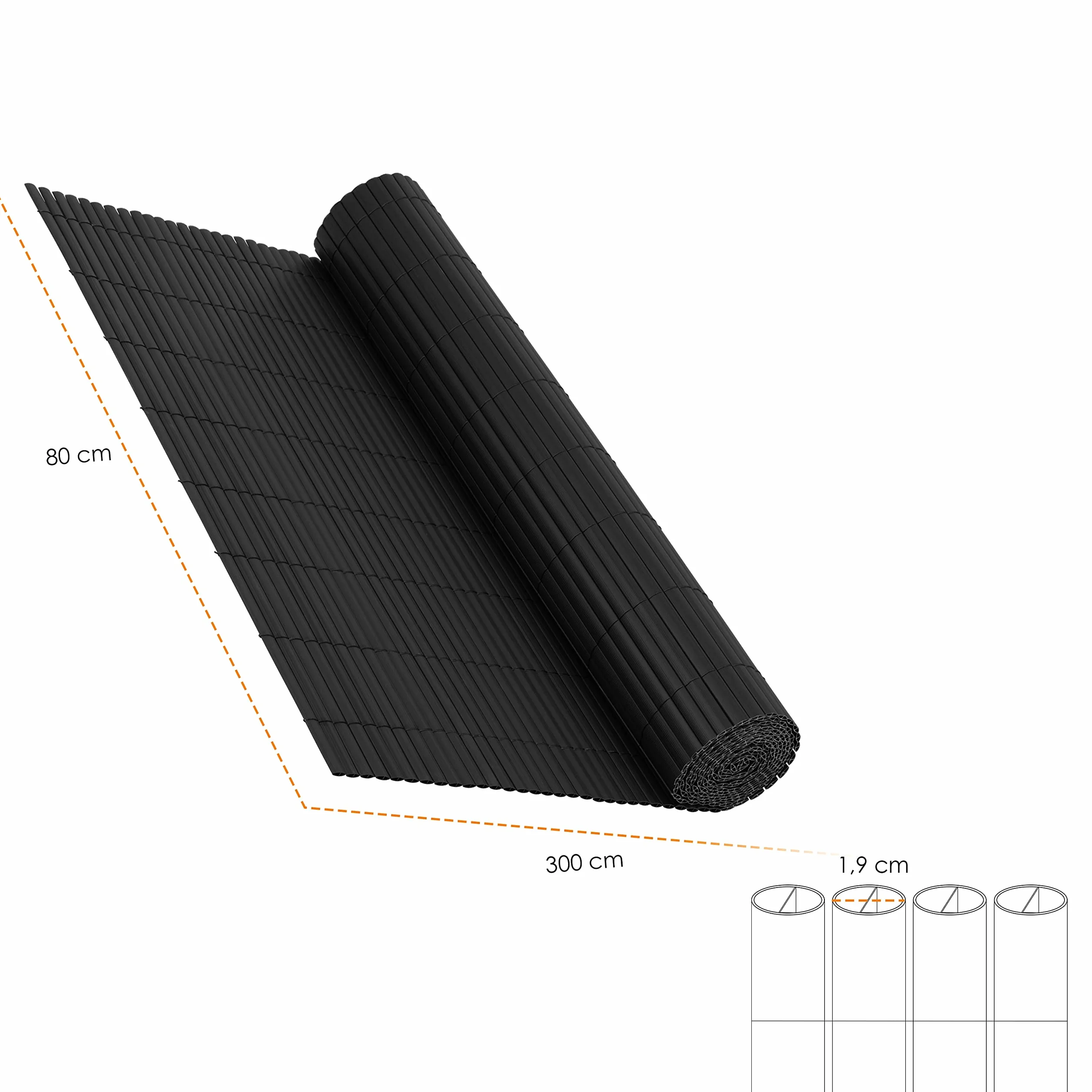 KESSER Pare-Vue PVC Clôture Revêtement Balcon Paravent Lames renforcées résistantes intempéries 80 x 300 cm