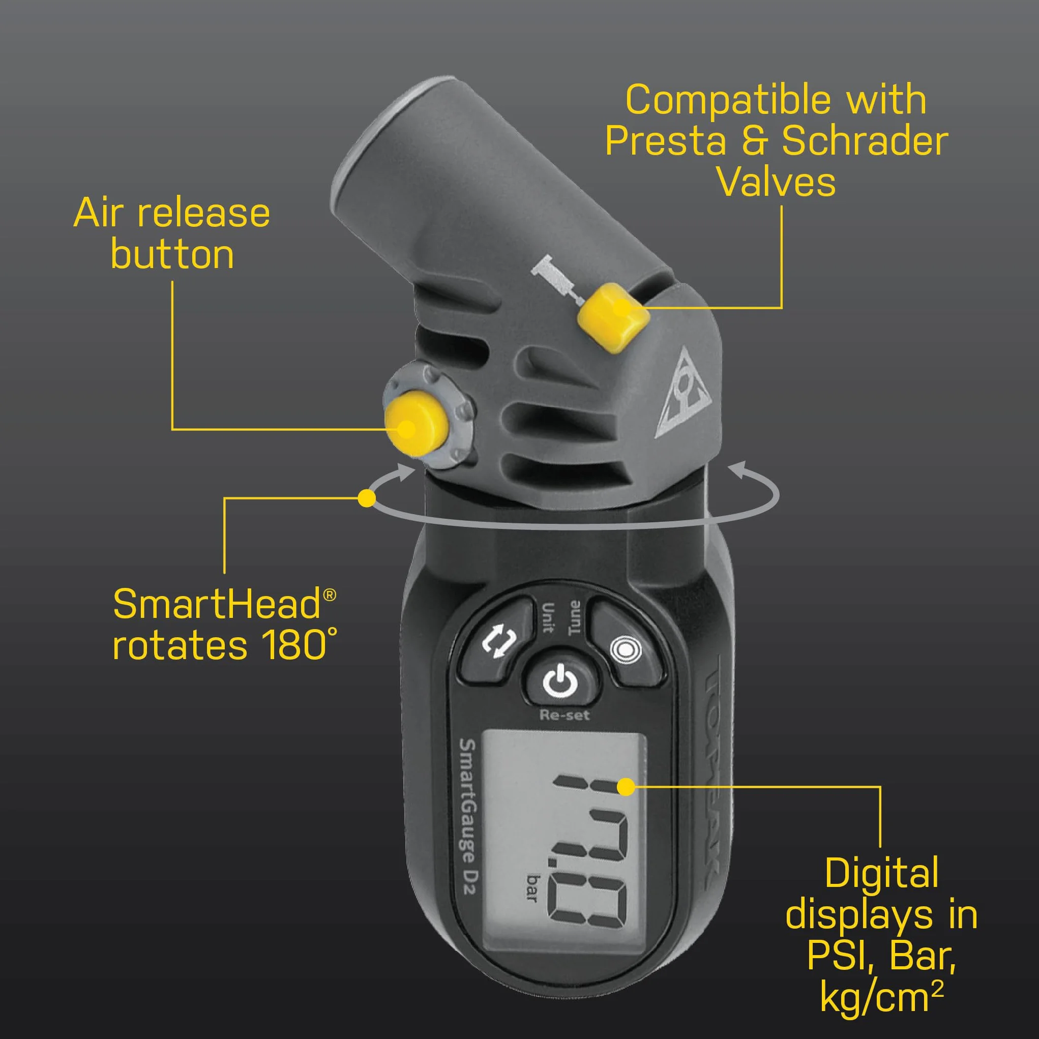 Topeak Smart Gauge D2 Manomètre digitale