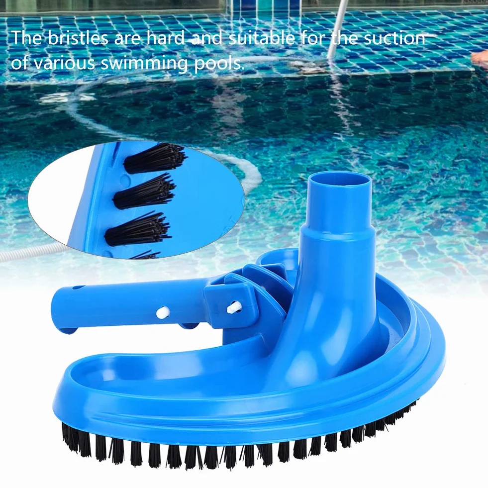 Brosse à Aspirer pour Piscine, Tête d'Aspiration Demi-Lune, Nettoyage Piscine Bleu