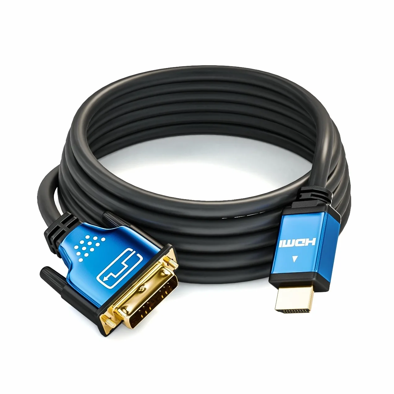 deleyCON 10m Câble HDMI vers DVI Haute Vitesse 1080p Full-HD 3D Ready pour Moniteur