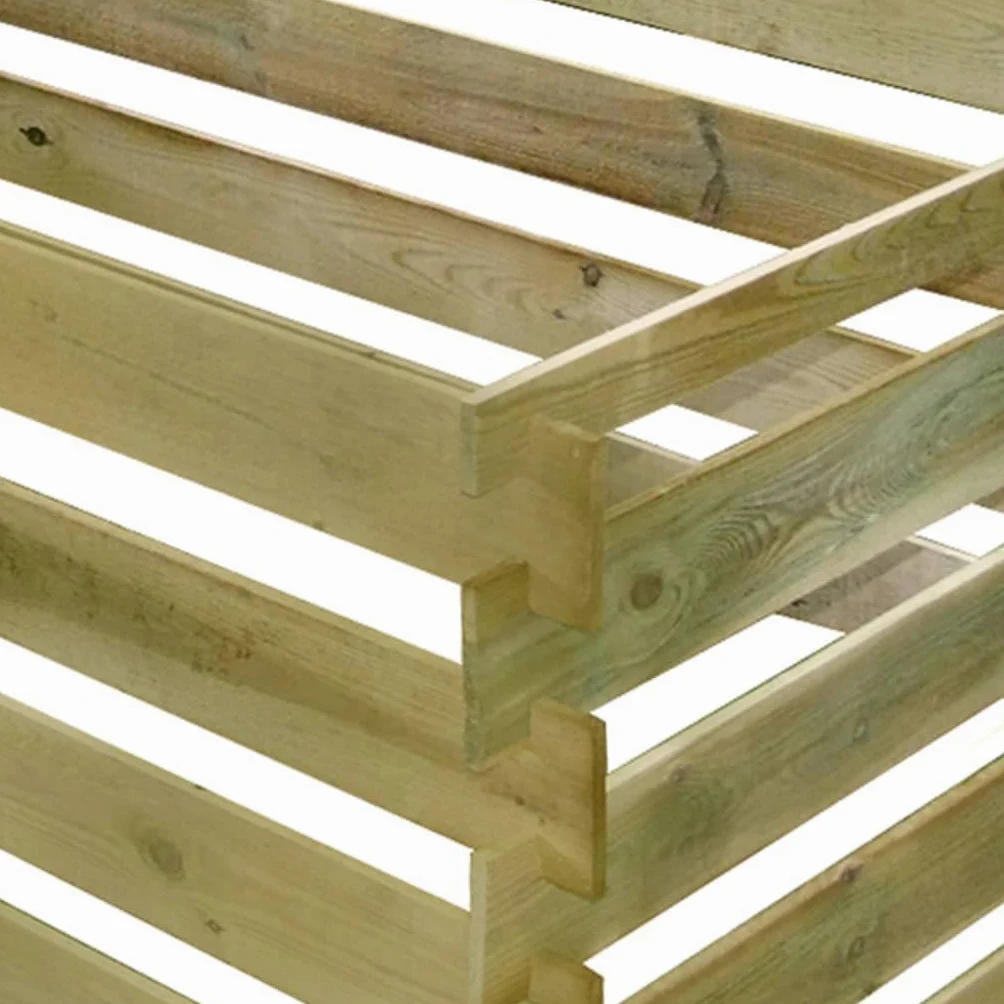 Composteur en Bois, Composteur de Jardin Bac à Compost à Lattes Bois de pin imprégné 180x90x90 cm