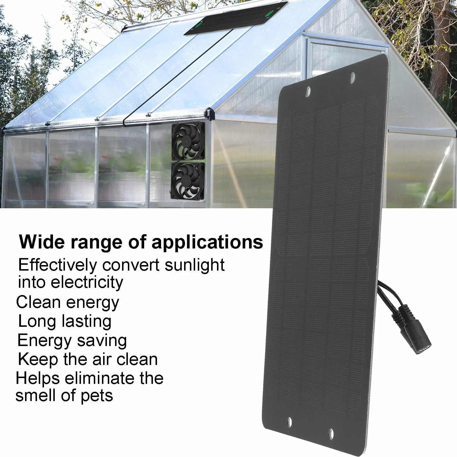 Ventilateur Solaire Double 10W 12V Kit 2 Ventilateurs avec Panneau Solaire Étanche Câble 2m