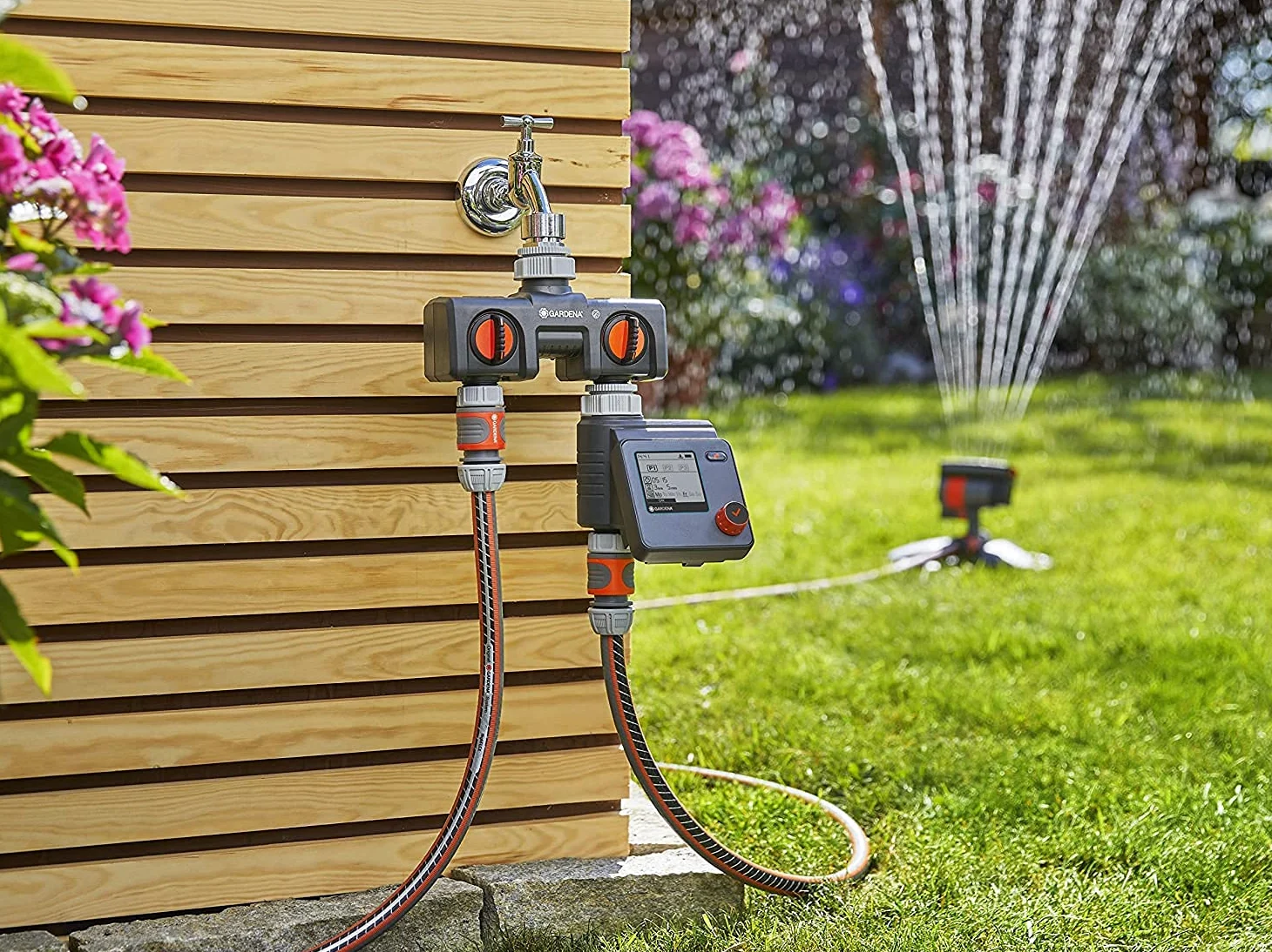 Gardena Programmateur d'Arrosage Selectcontrol : Commande d'Arrosage Automatique, 5 Options de Programmation, Fonctionnement sur Pile, Compatible avec tous les Systèmes d'Arrosage Gardena (1885-20)
