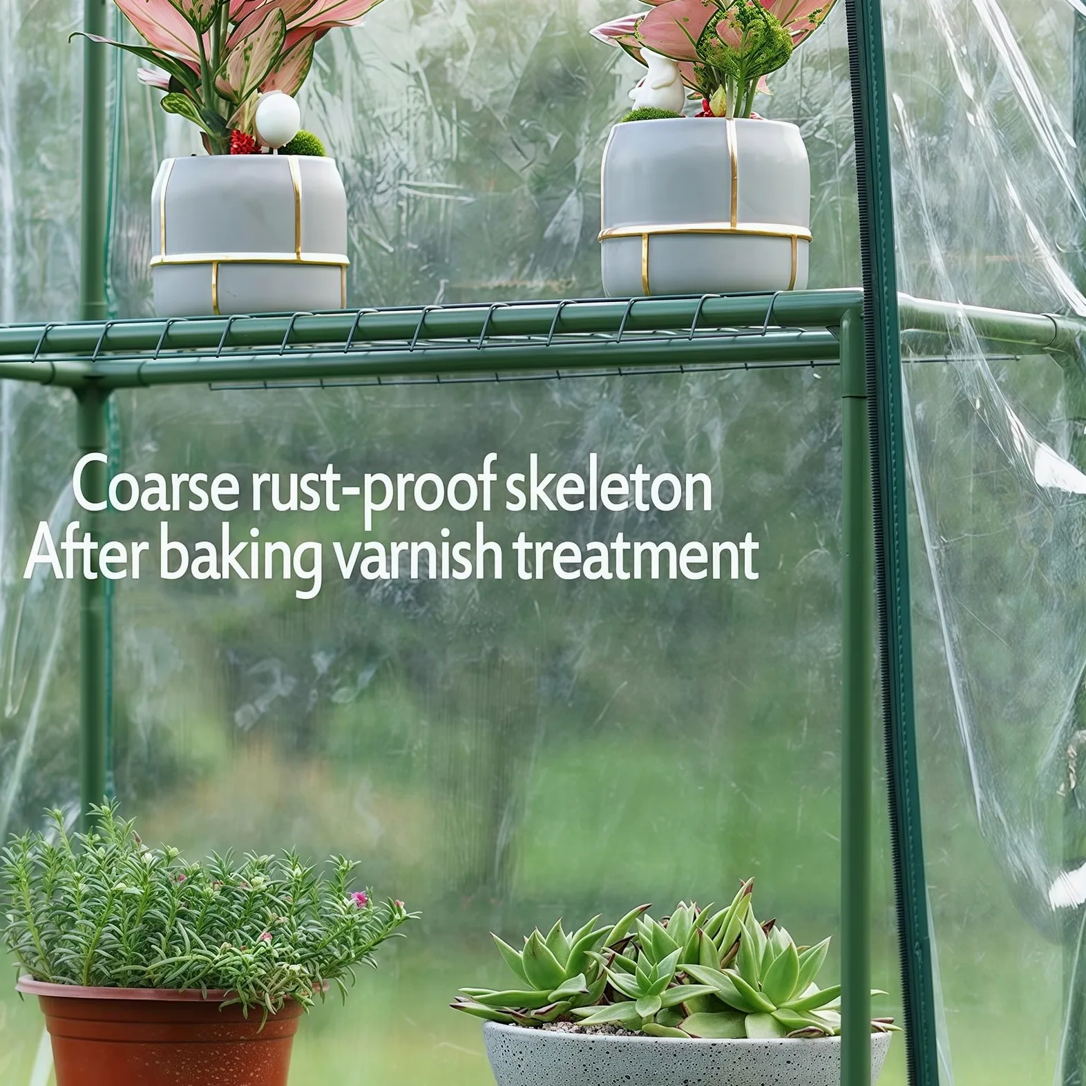 Serre D'extérieur, Petite Serre Botanique avec Portes, Bâche en PE Résistante, Parois Portables en Plastique pour D'intérieur et D'extérieur