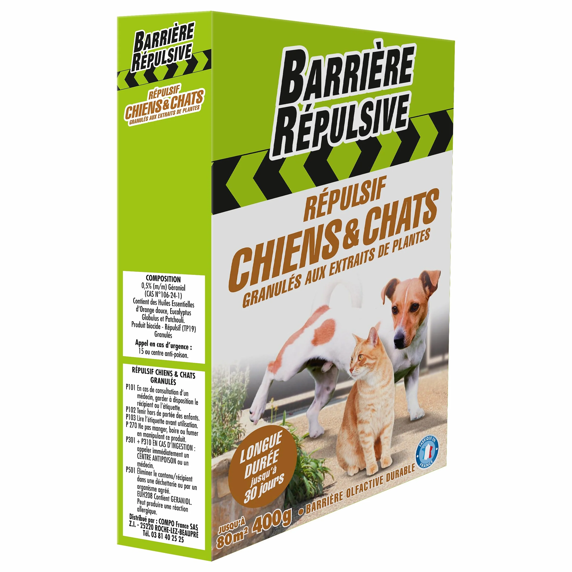 Répulsif Chiens et Chats Extérieur 80 m² 400 g